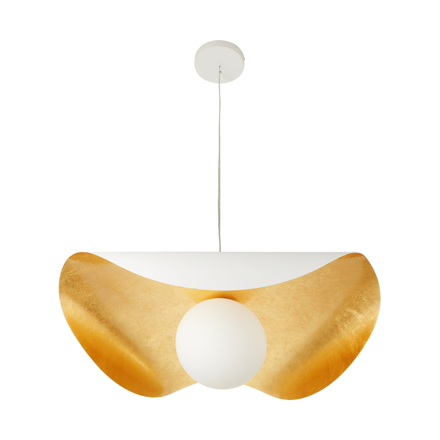 Lampa wisząca ENZO biało złota 80 cm - obrazek 5