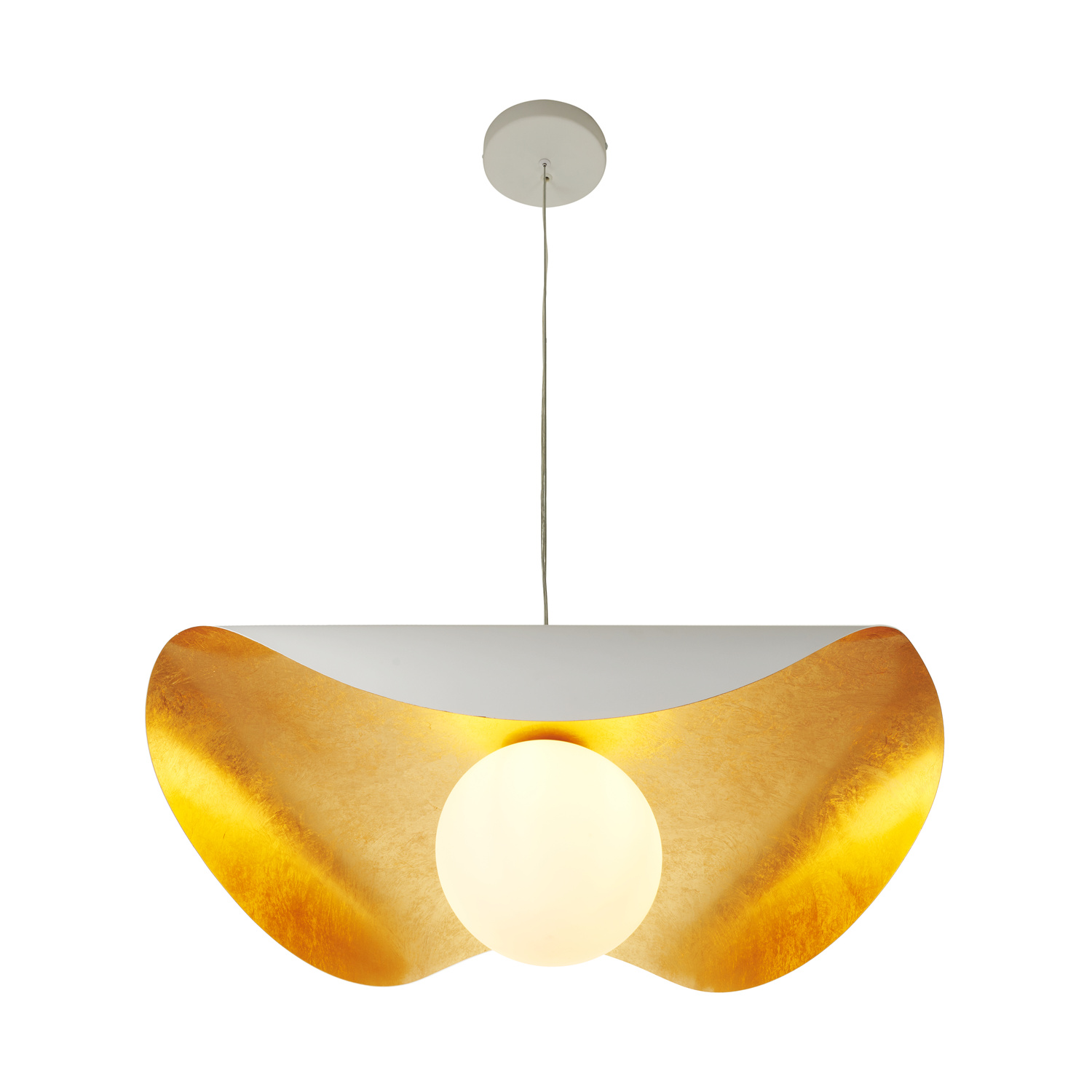 Lampa wisząca ENZO biało złota 80 cm - obrazek 7