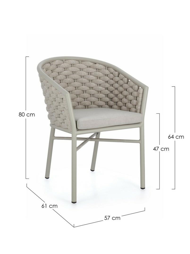 BIZZOTTO krzesło ogrodowe MARGALIDA SATURN beżowe - obrazek 10