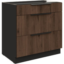 Szafka z szufladami 80 SILVIA 04 czarny / orzech okapi