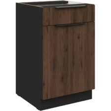 Szafka dolna z szufladą 50 SILVIA 10 czarny / orzech okapi