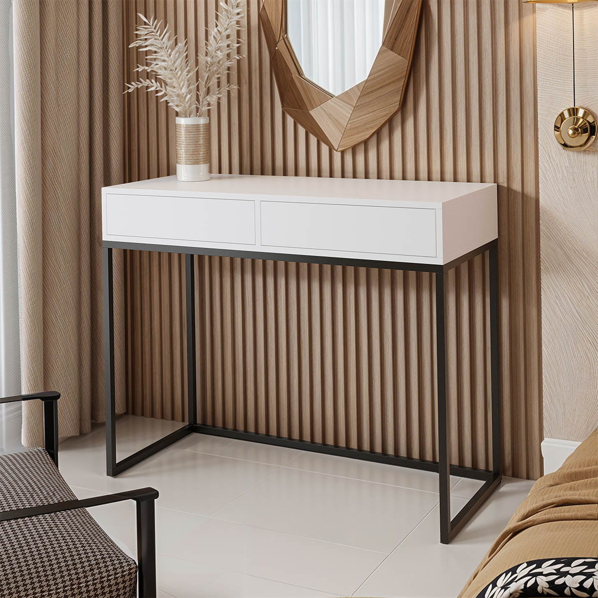 Toaletka ALICANTE 100cm czarny / biały - obrazek 3