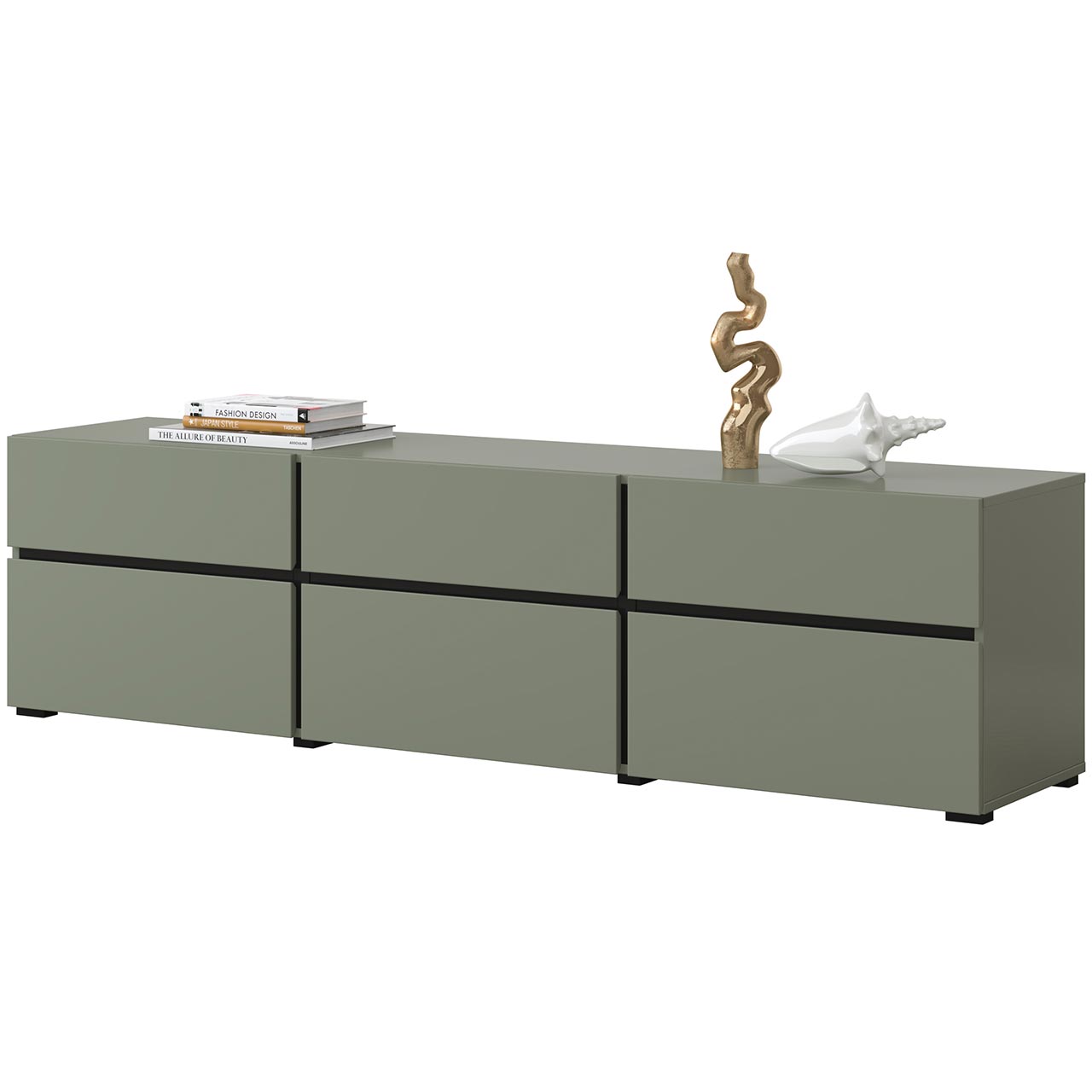 Szafka RTV CROSI 41 zielony / czarny - obrazek 4