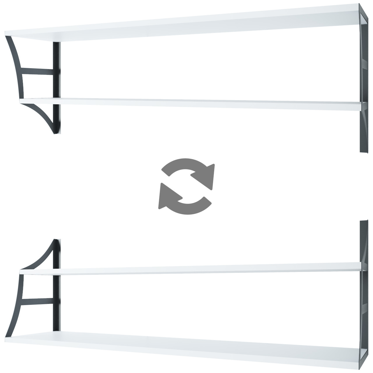 Półka JULIA DUO 138cm biały - obrazek 4