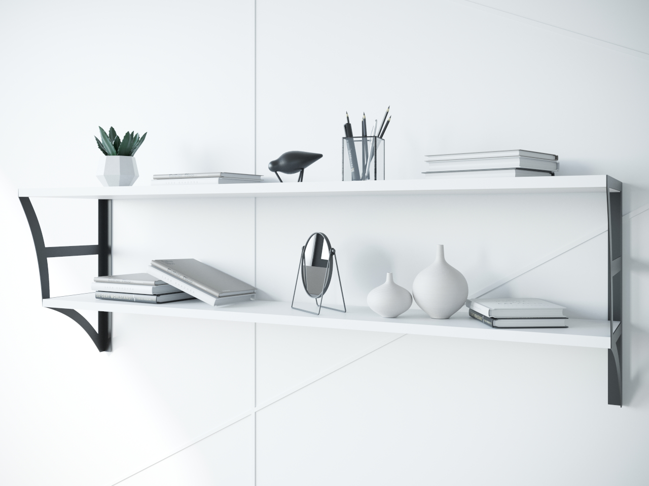 Półka JULIA DUO 138cm biały - obrazek 7