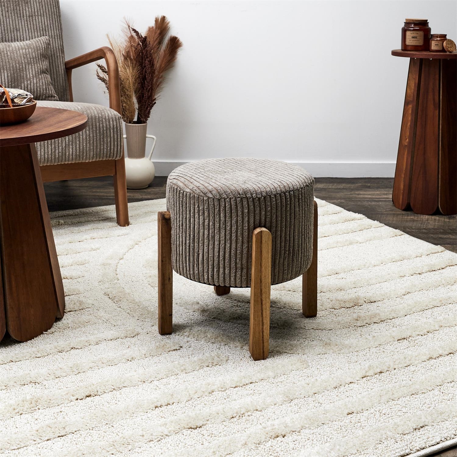 Stołek Scott brązowy sztruksowy - obrazek 6