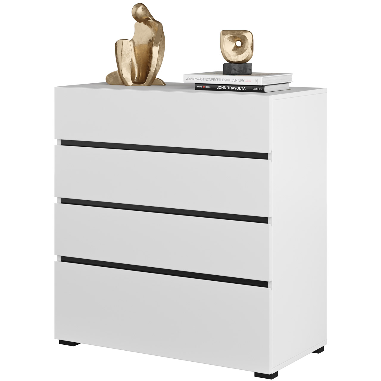 Komoda CROSI 28 biały / czarny - obrazek 3
