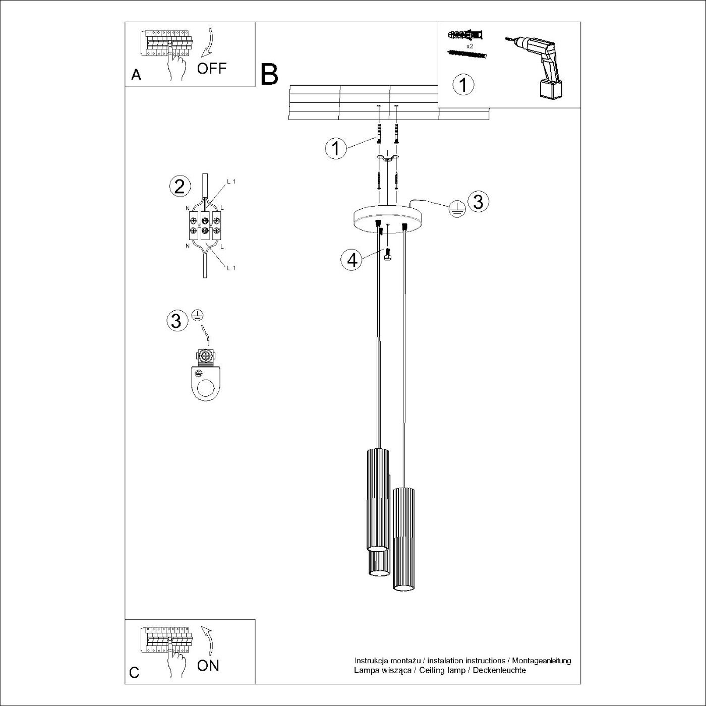 Lampa wisząca KARBON 3P biały - obrazek 12