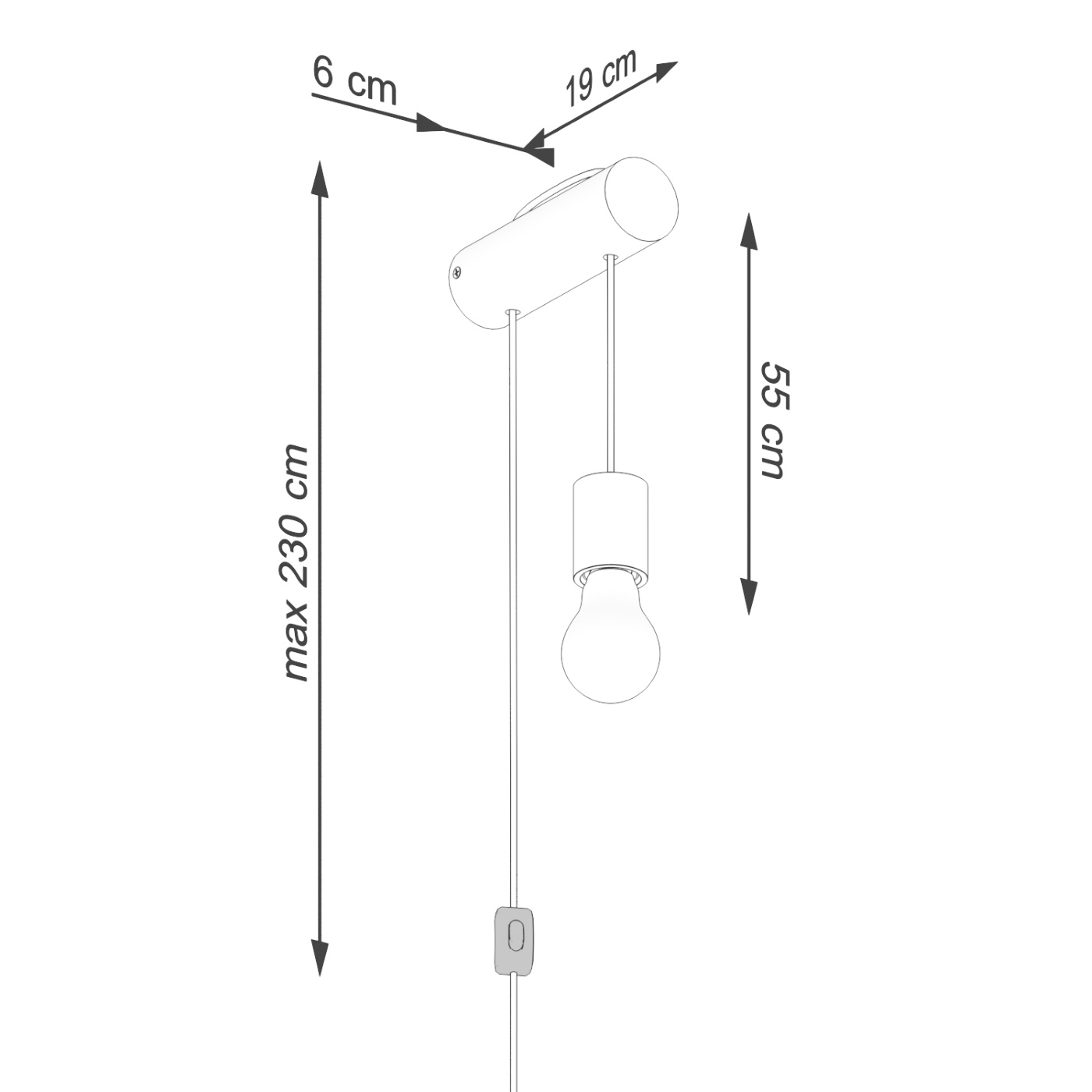 Kinkiet NIMBI E27 z włącznikiem - obrazek 11