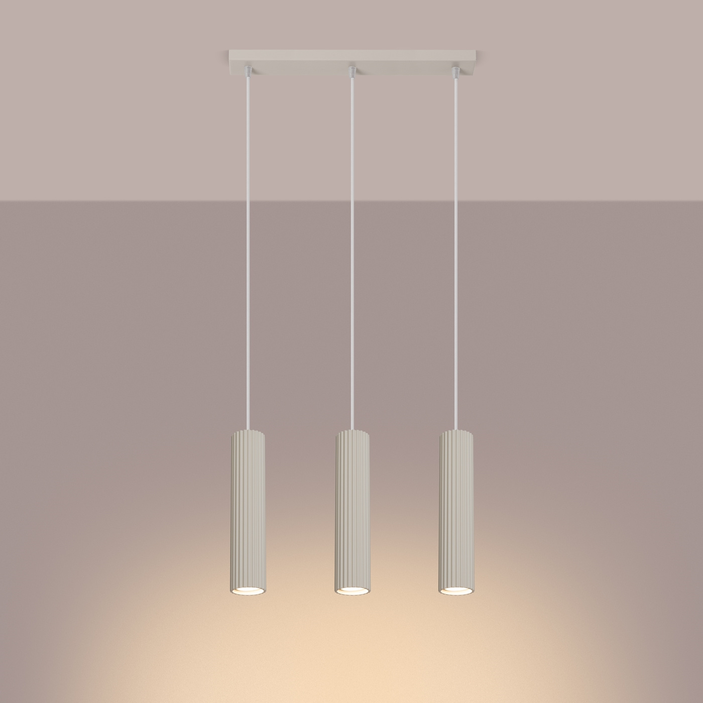 Lampa wisząca KARBON 3L beżowy - obrazek 4