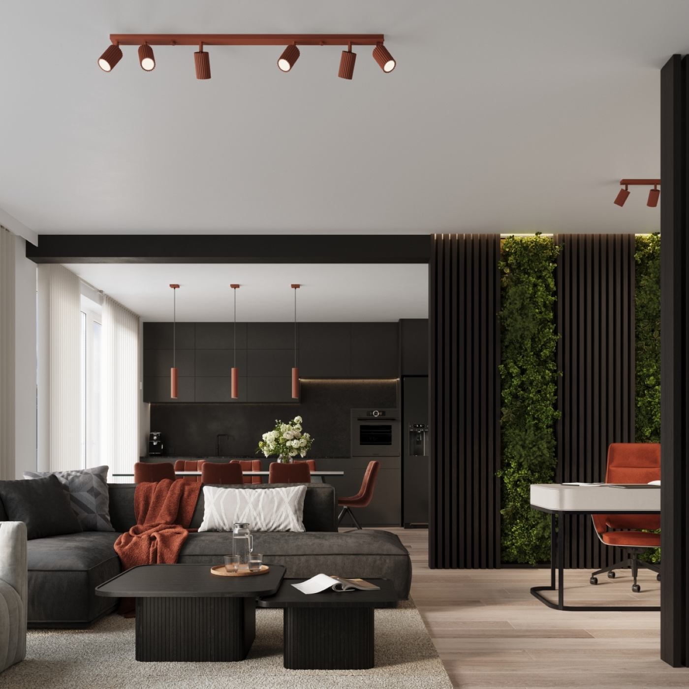 Lampa wisząca KARBON 2 ochra czerwona - obrazek 11