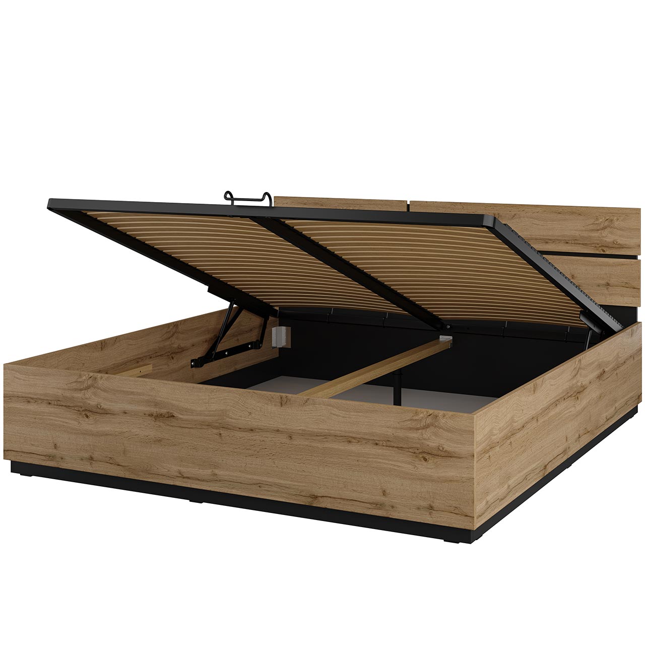 Łóżko z pojemnikiem 180x200 CROSI 52 dąb wotan / czarny