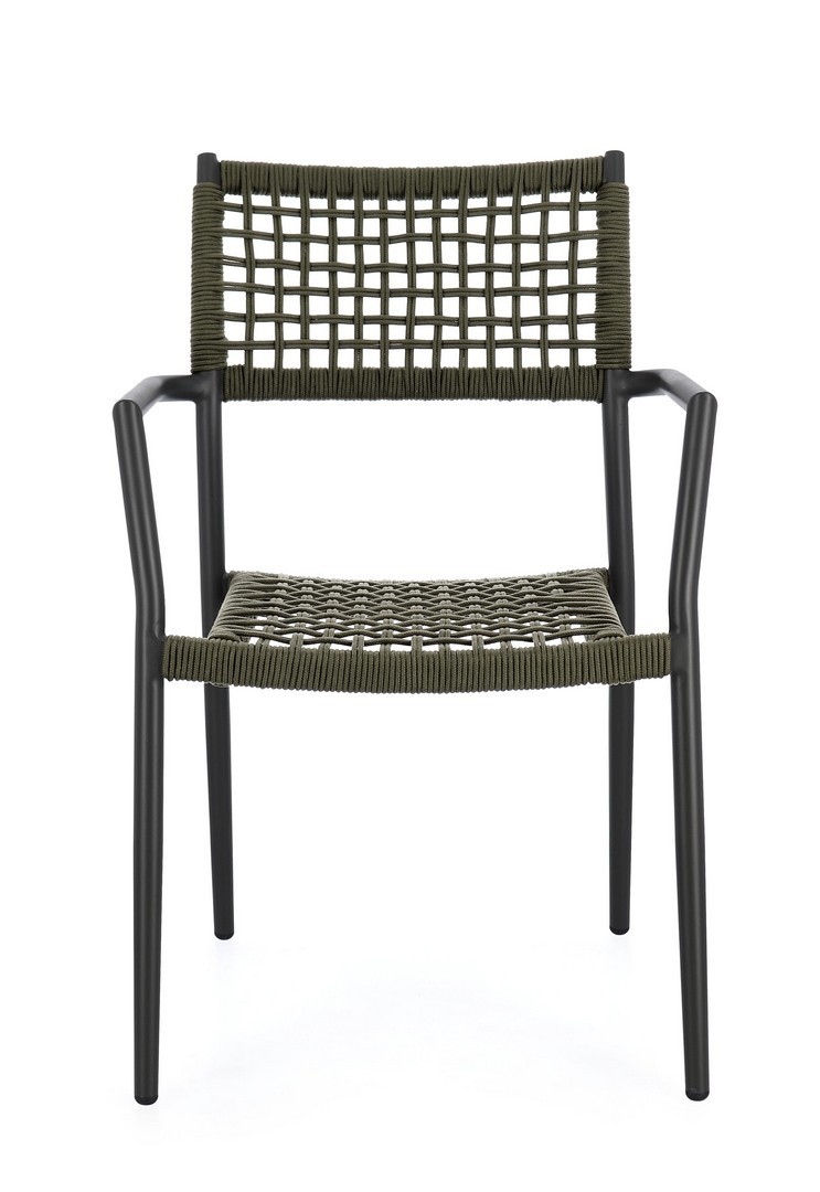 BIZZOTTO krzesło ogrodowe CALETA czarne / zielone - obrazek 4