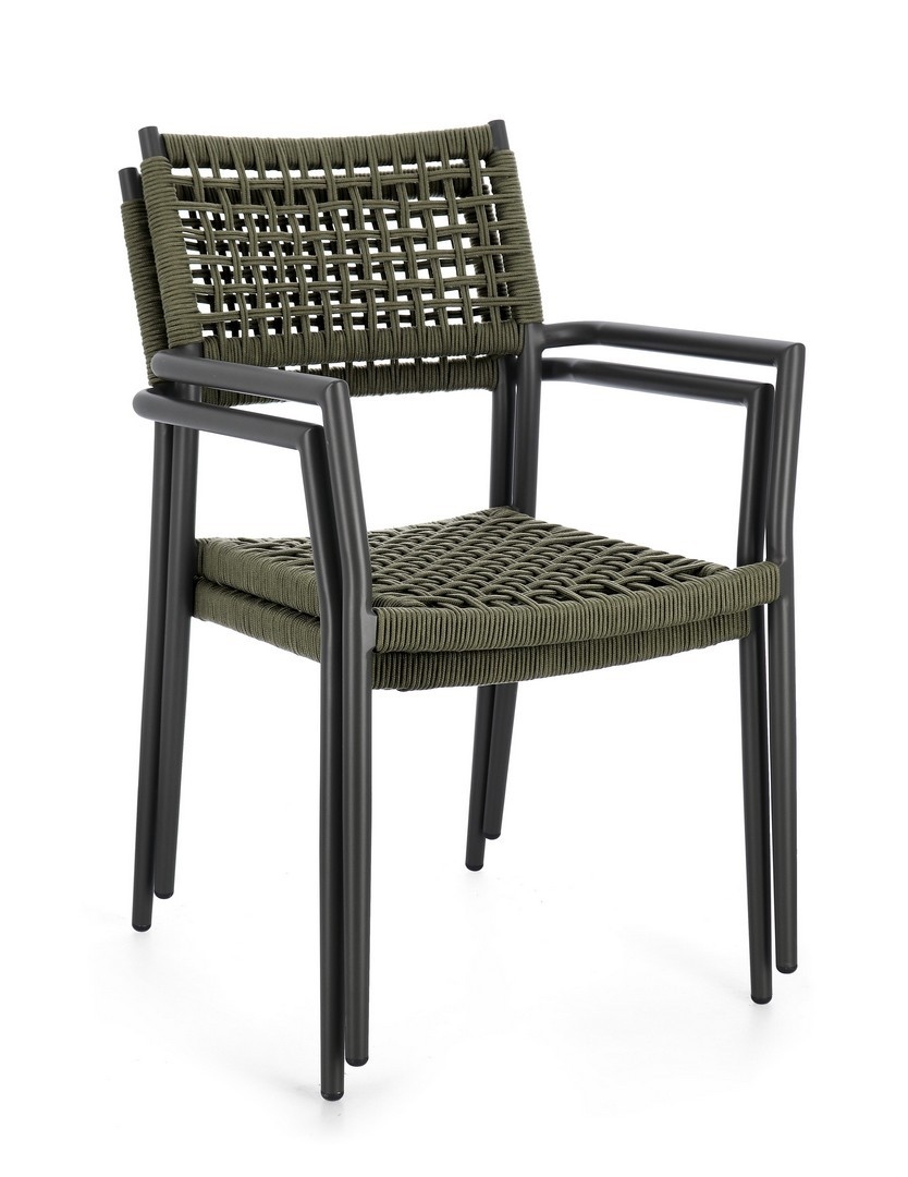 BIZZOTTO krzesło ogrodowe CALETA czarne / zielone - obrazek 8