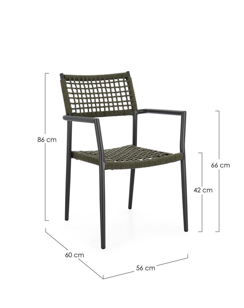 BIZZOTTO krzesło ogrodowe CALETA czarne / zielone - obrazek 9