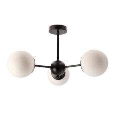 Calari lampa wisząca czarny 3x40W E14 klosz biały