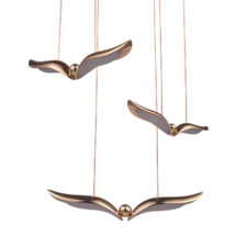 Lampa wisząca GUFO 3 LED różowe złoto 36 cm