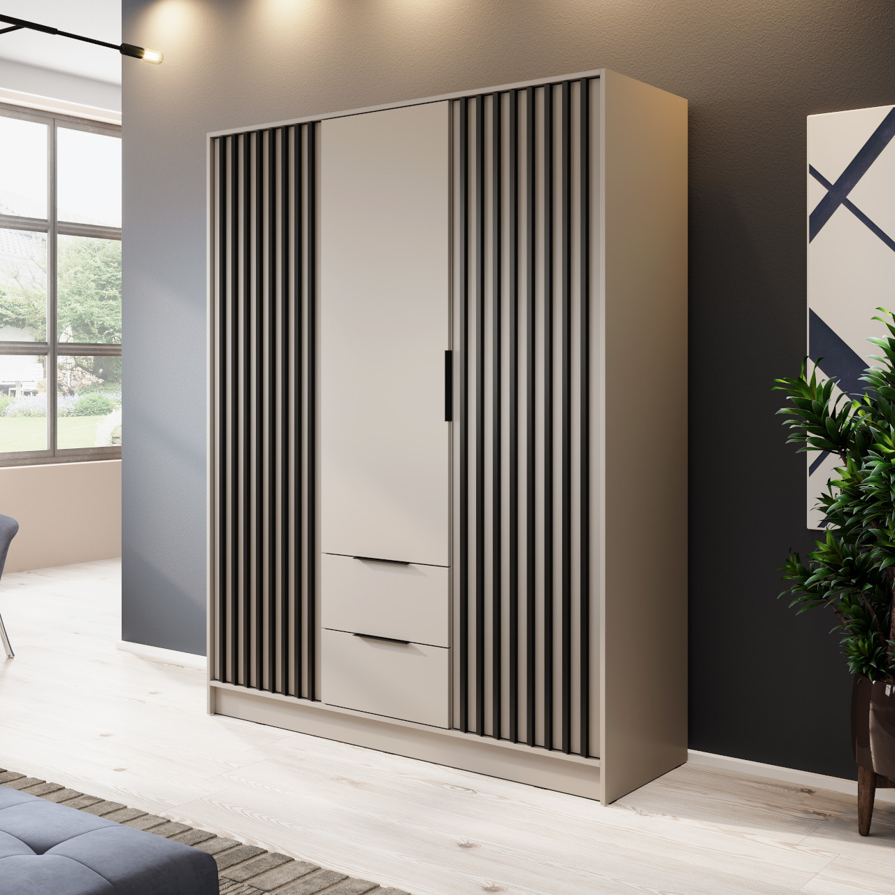 Szafa LAILA 3D kaszmir / czarny - obrazek 5