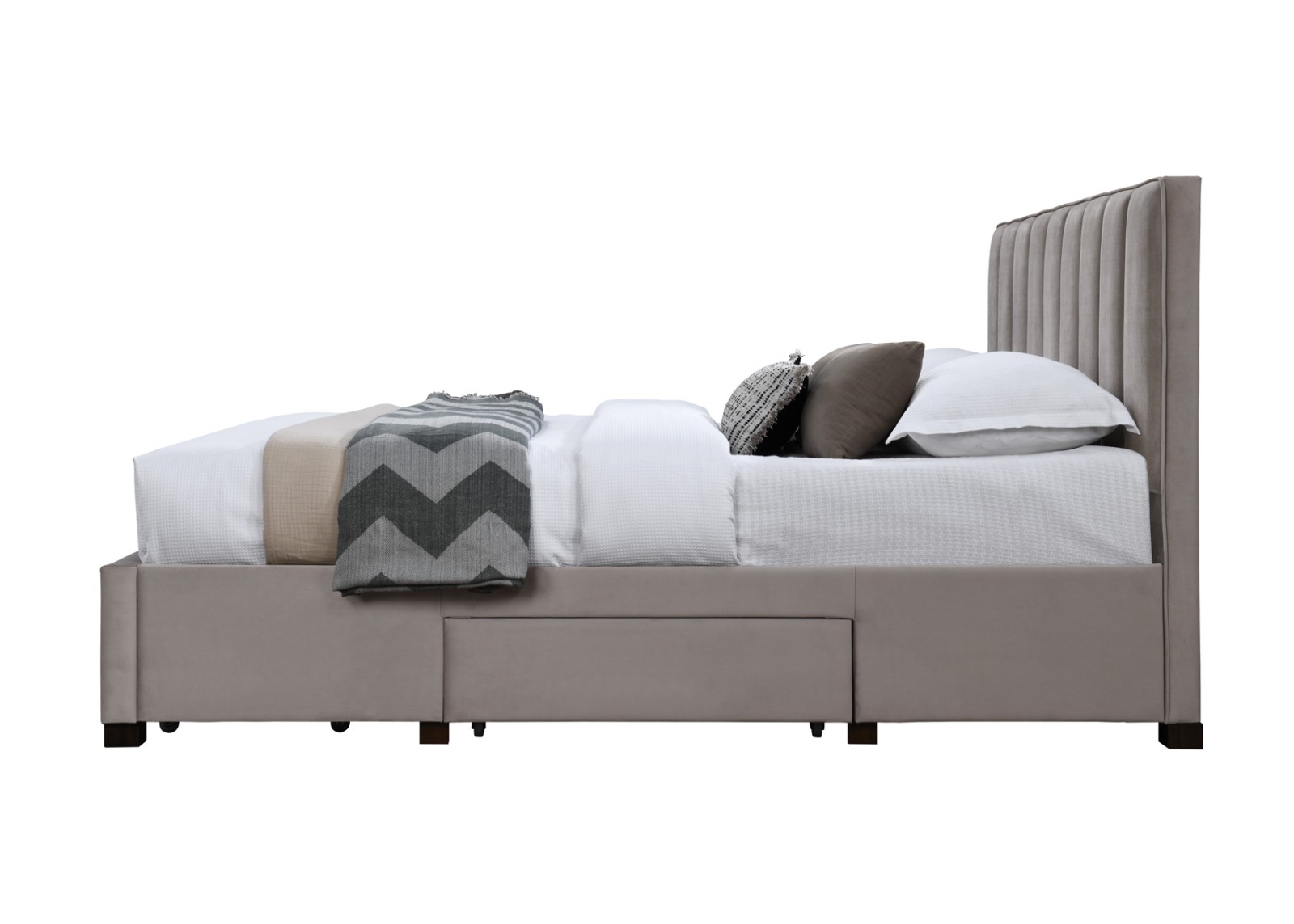 GRACE 160 łóżko z szufladami beżowy velvet - obrazek 4