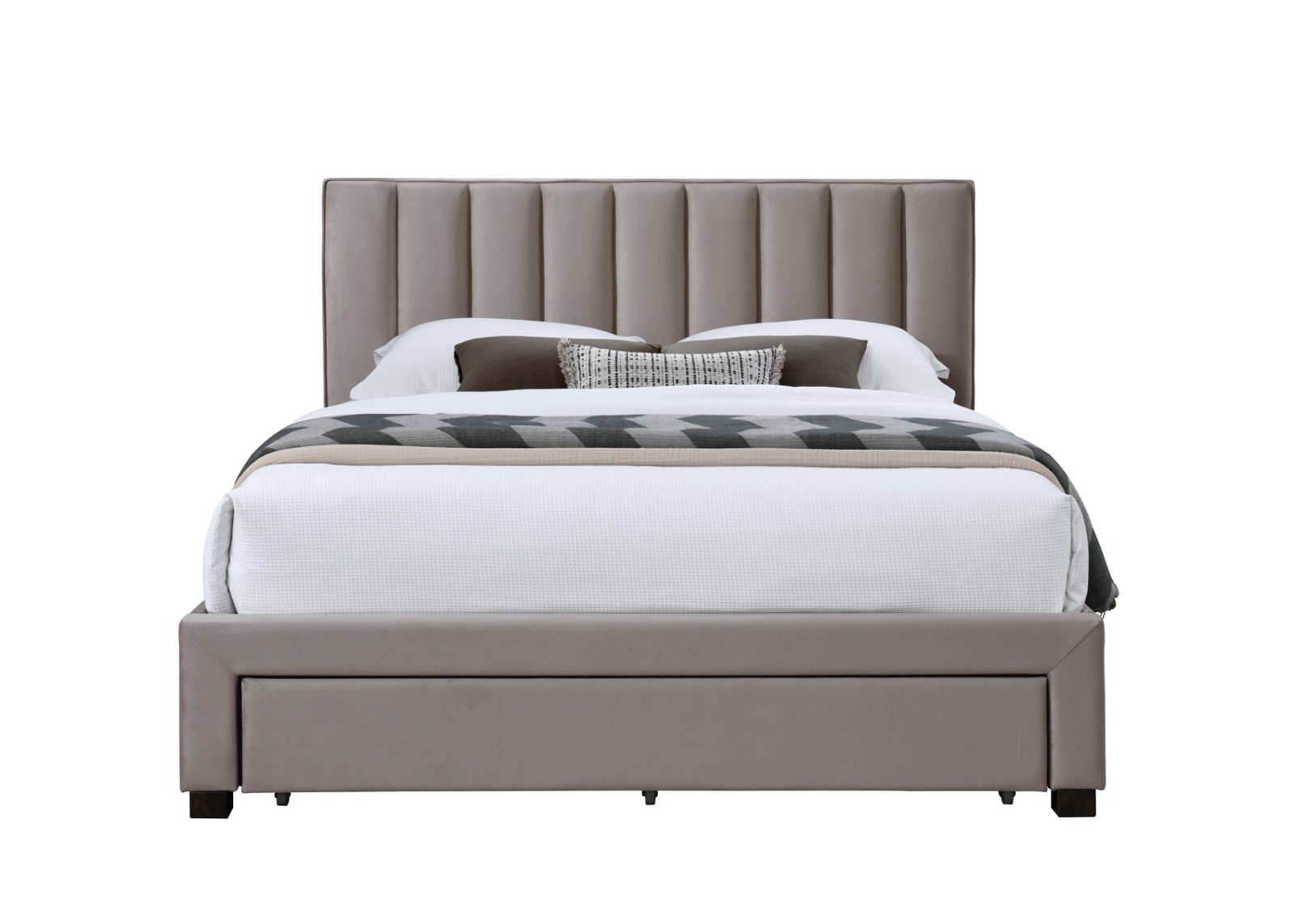 GRACE 160 łóżko z szufladami beżowy velvet - obrazek 5
