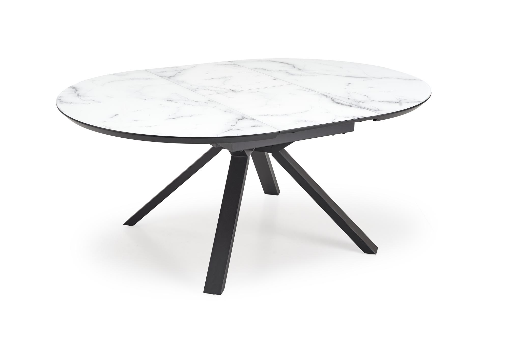 VERTIGO stół rozkładany, blat - biały marmur, nogi - czarny - obrazek 15