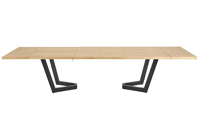 MASSIVE 2 stół rozkładany 160-250x90x77 cm dąb naturalny/czarny - obrazek 21