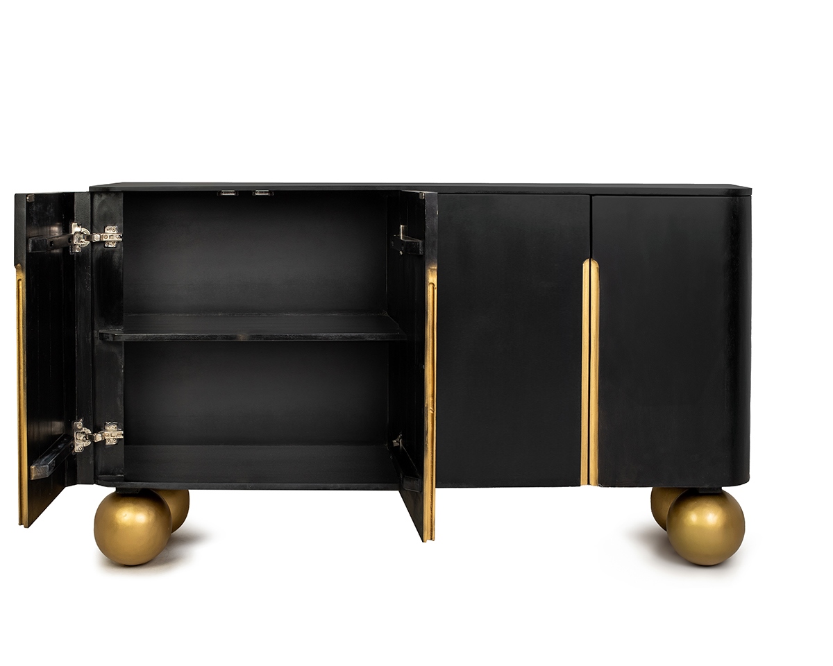 MaMaison komoda ORGANIC czarna / złota / drewno - obrazek 3