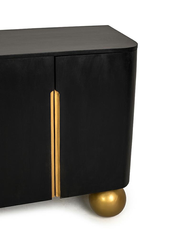 MaMaison komoda ORGANIC czarna / złota / drewno - obrazek 4