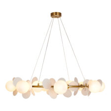 Lampa wisząca CHIC złoto biała 105 cm