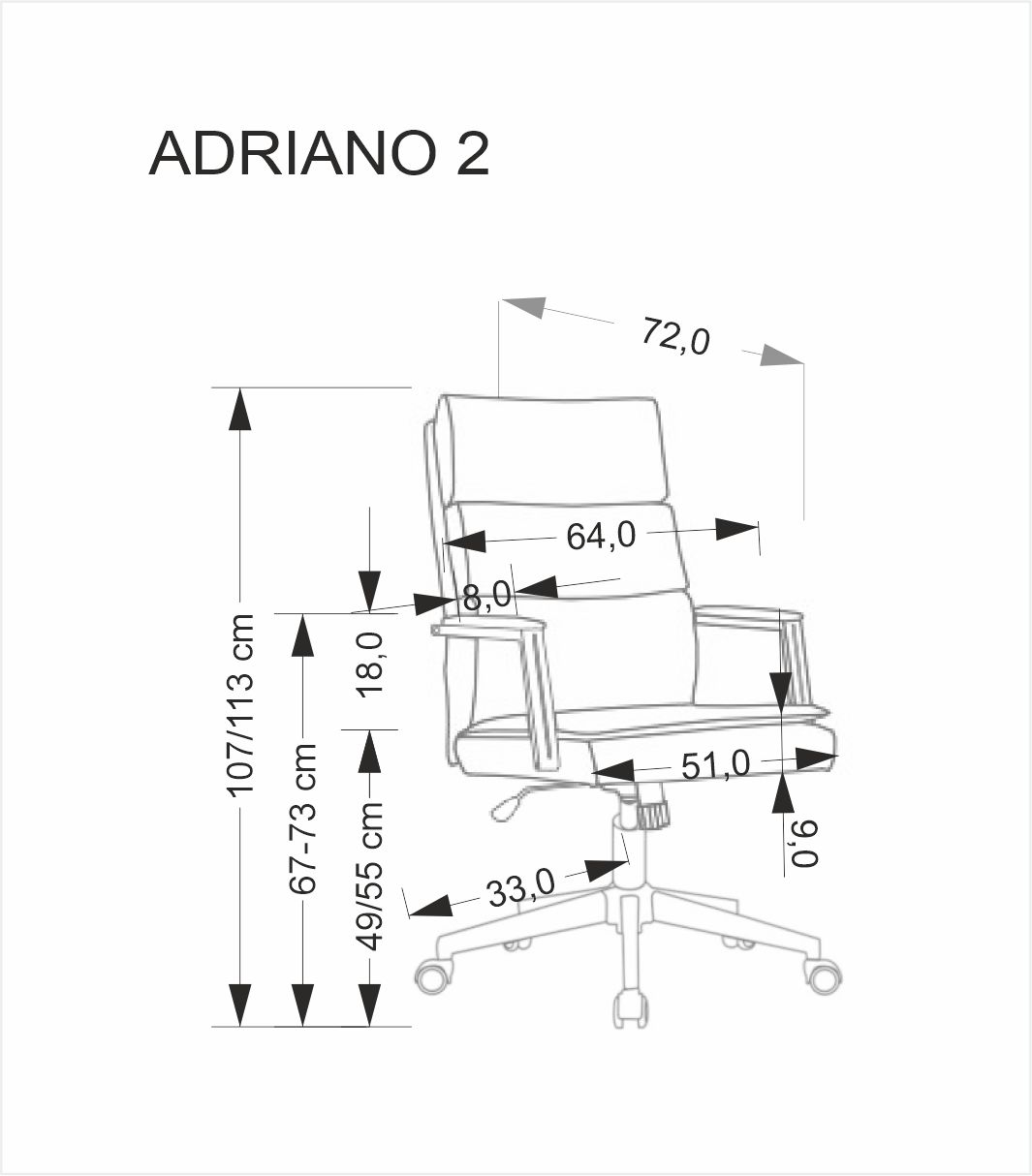 ADRIANO 2 fotel obrotowy j. popiel - obrazek 6
