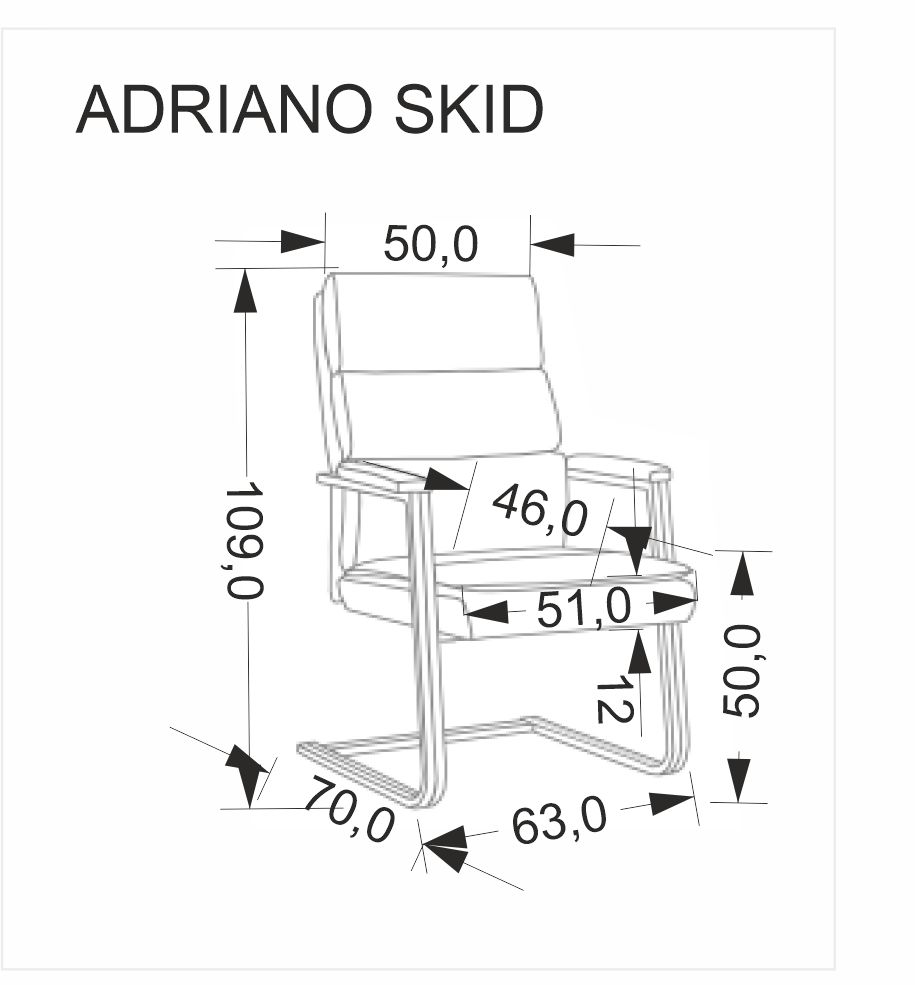 ADRIANO SKID fotel pracowniczy czarny - obrazek 4