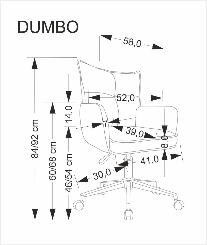 DUMBO fotel obrotowy jasny różowy - obrazek 5