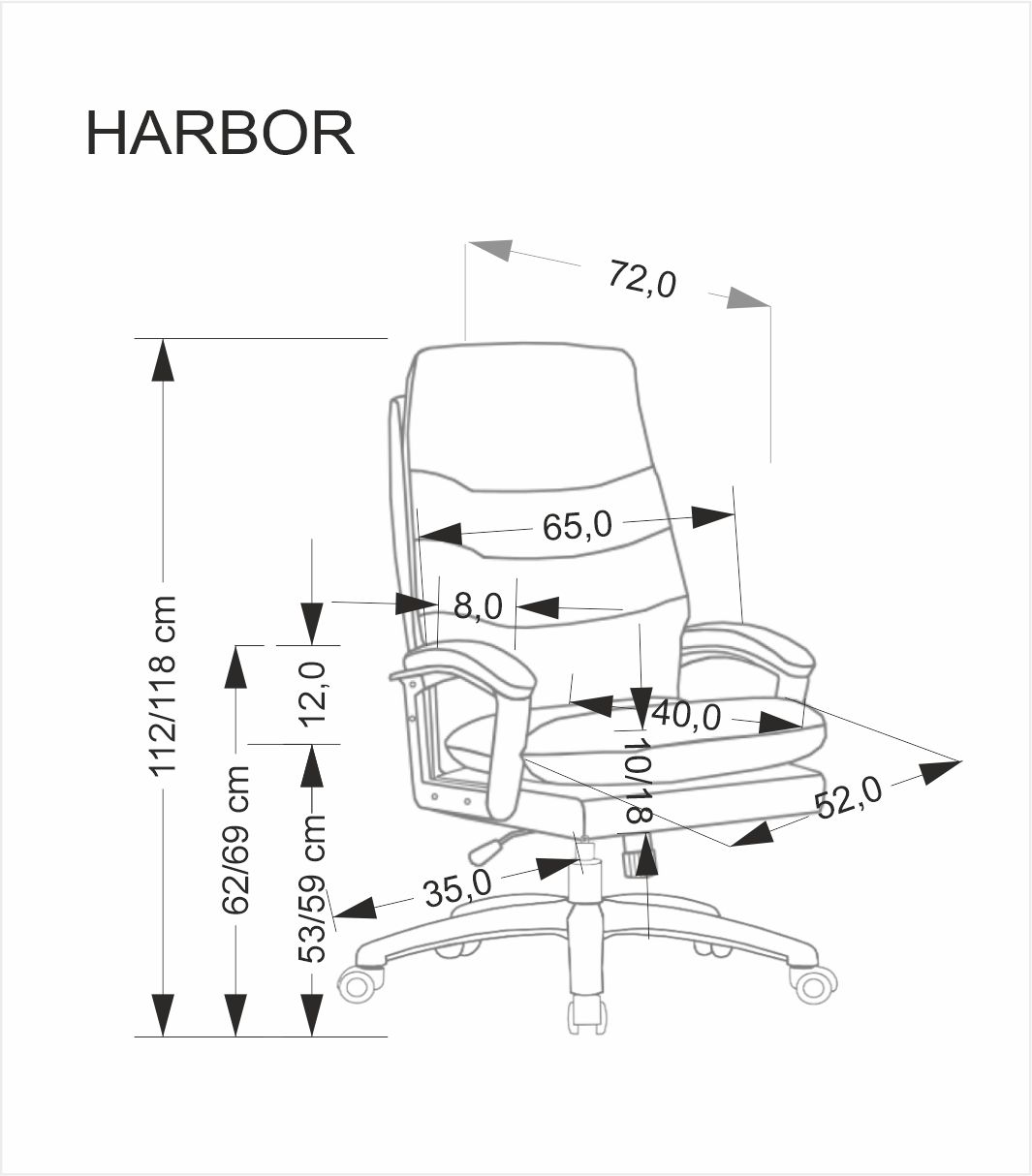 HARBOR fotel gabinetowy beżowy - obrazek 5