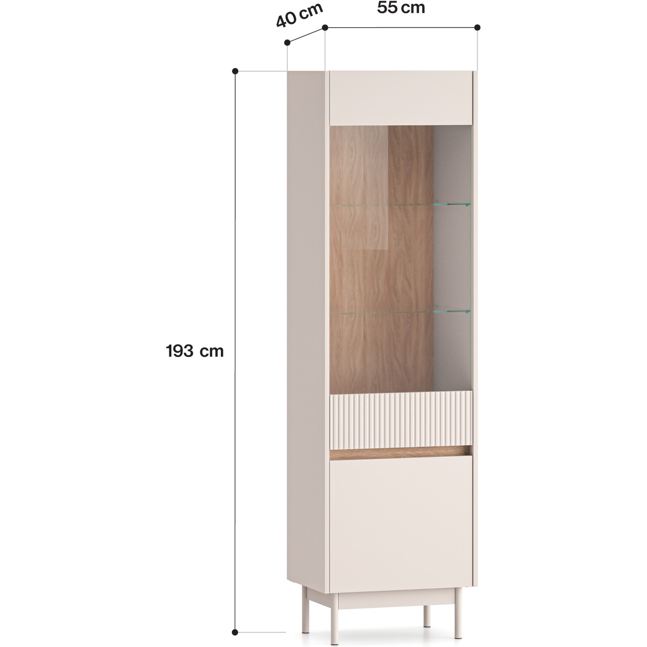 Witryna ERMITE 02 kaszmir / dąb cremona - obrazek 5