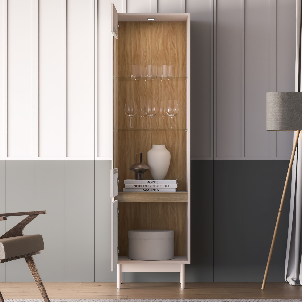 Witryna ERMITE 02 kaszmir / dąb cremona - obrazek 7