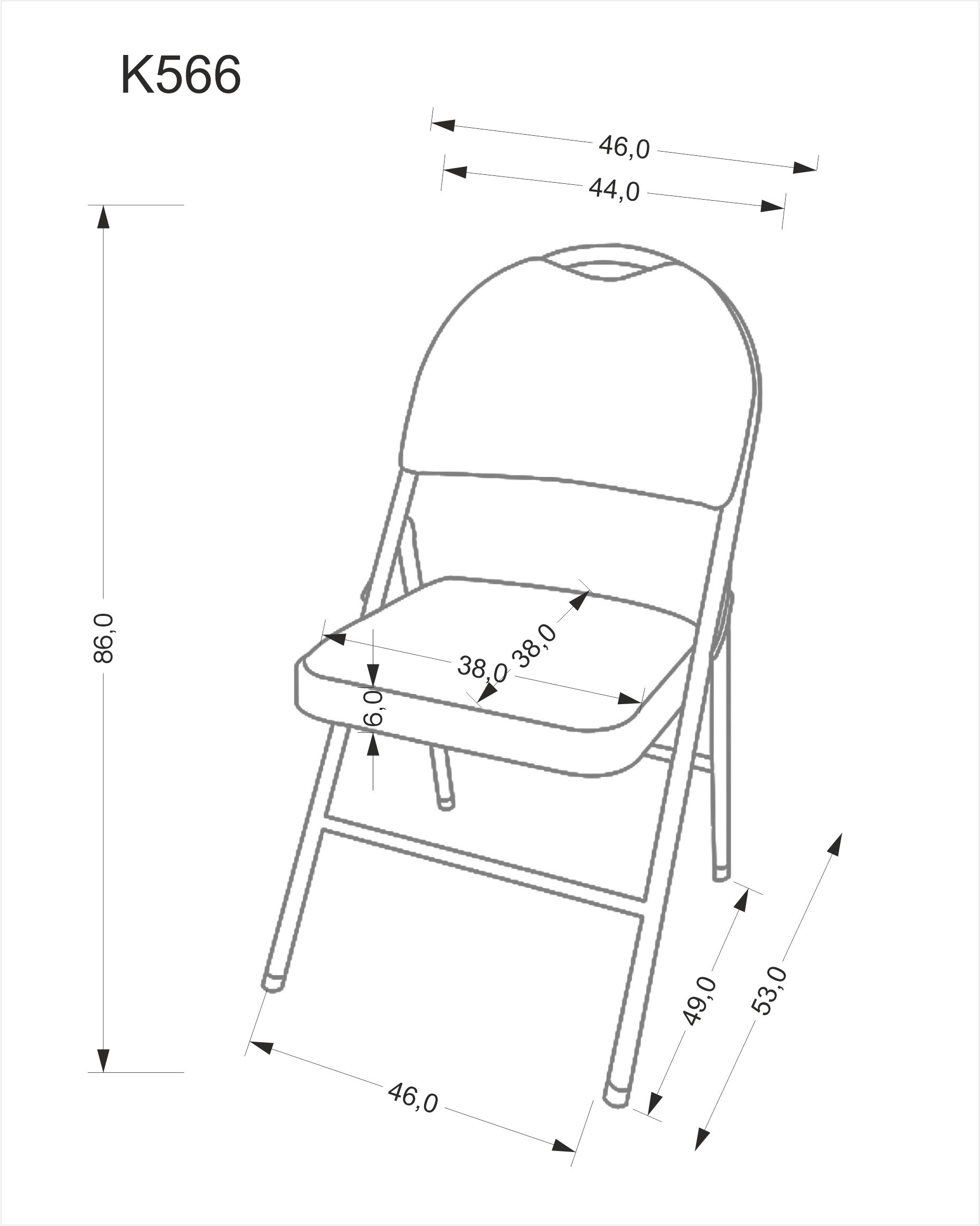 K566 krzesło składane, czarny / popiel - obrazek 5