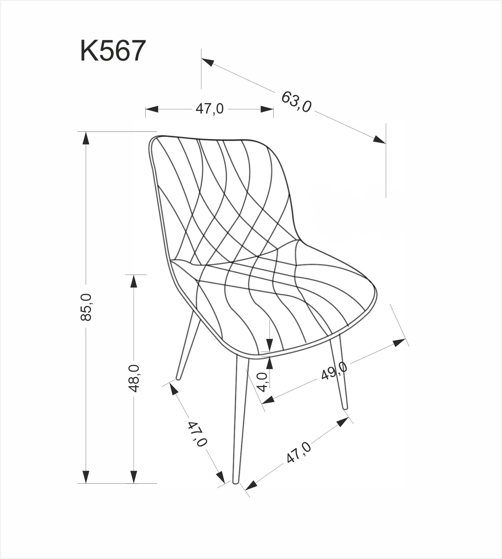 K567 krzesło, popielaty - obrazek 14