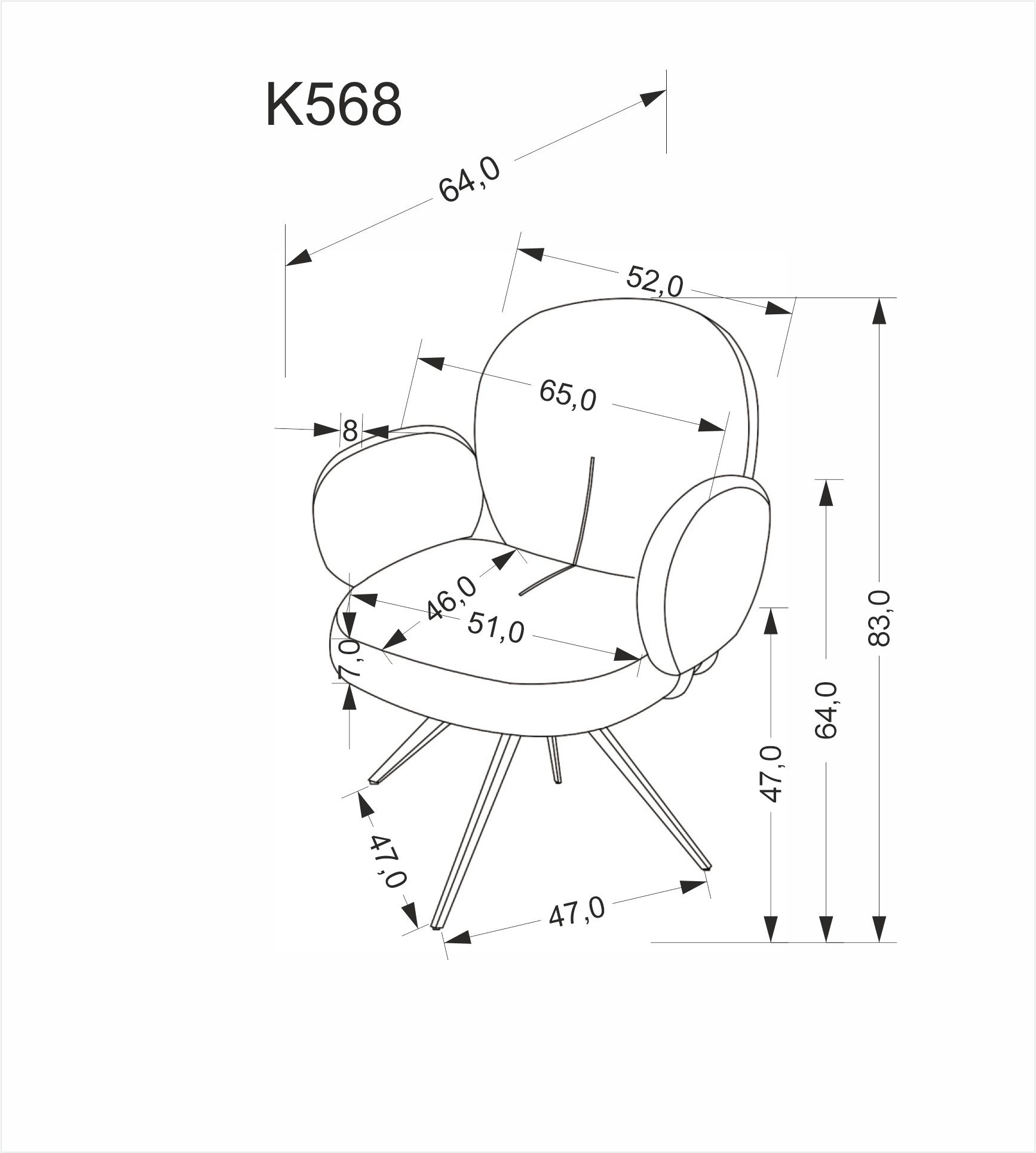 K568 krzesło cynamonowy - obrazek 6