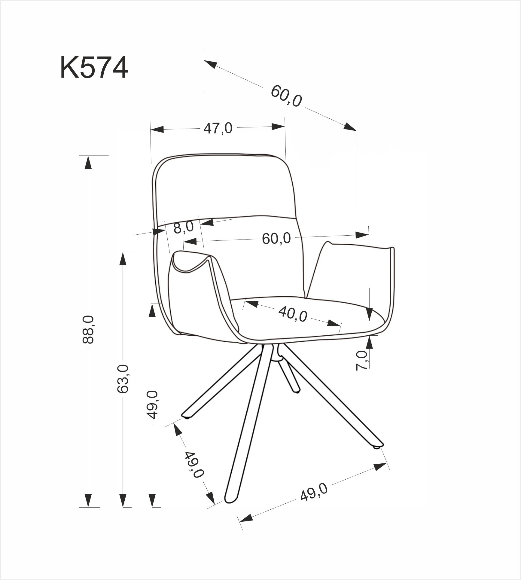 K574 krzesło ciemny beżowy - obrazek 14