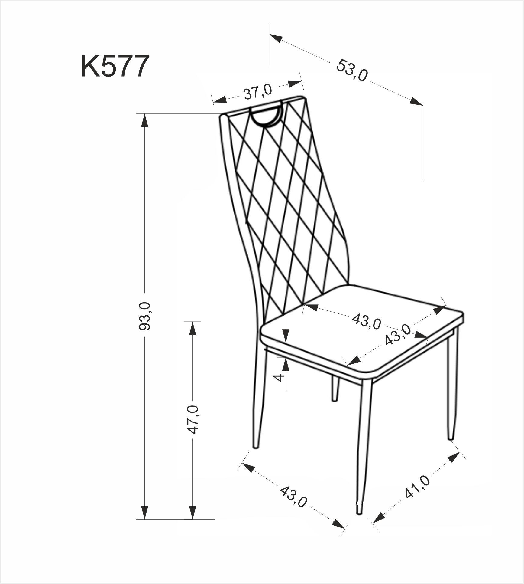 K577 krzesło popielaty / czarny - obrazek 4