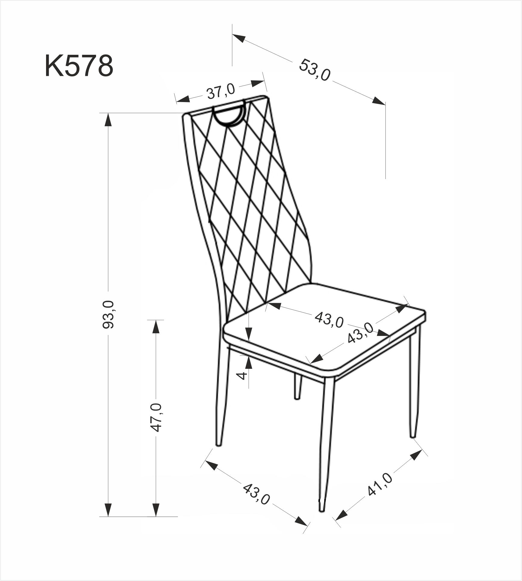 K578 krzesło beżowy / srebrny - obrazek 4