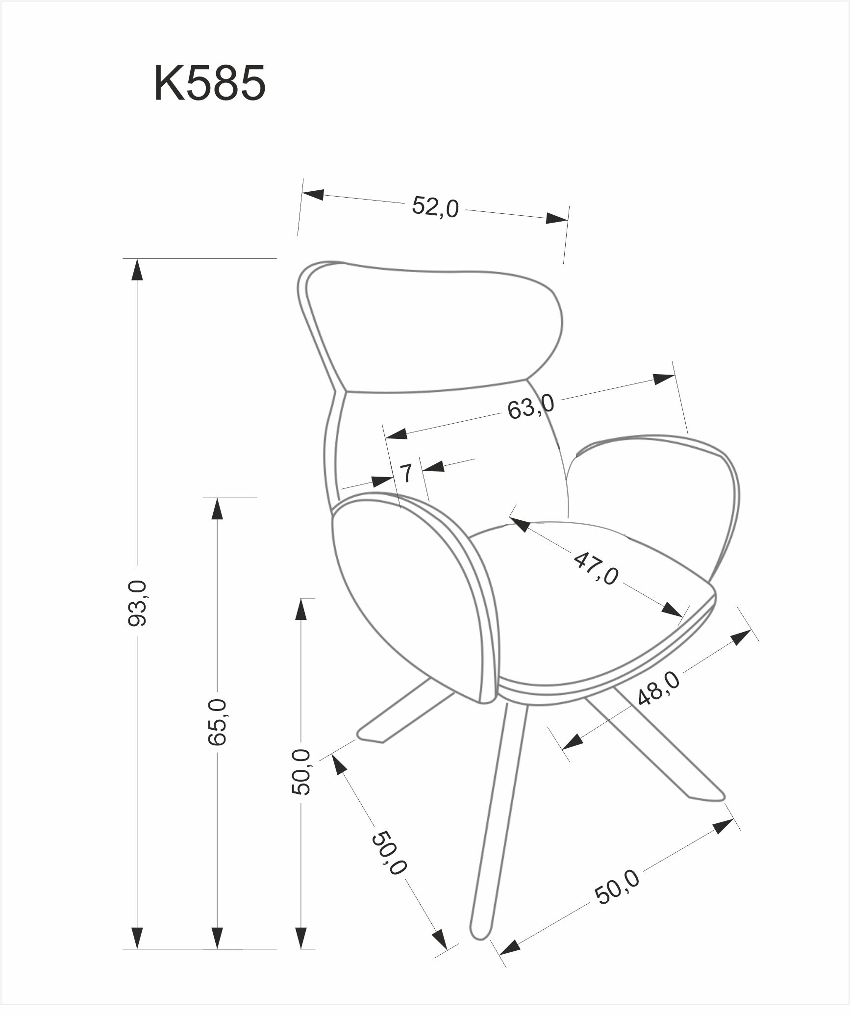 K585 krzesło ciemny beżowy / jasny orzech - obrazek 4