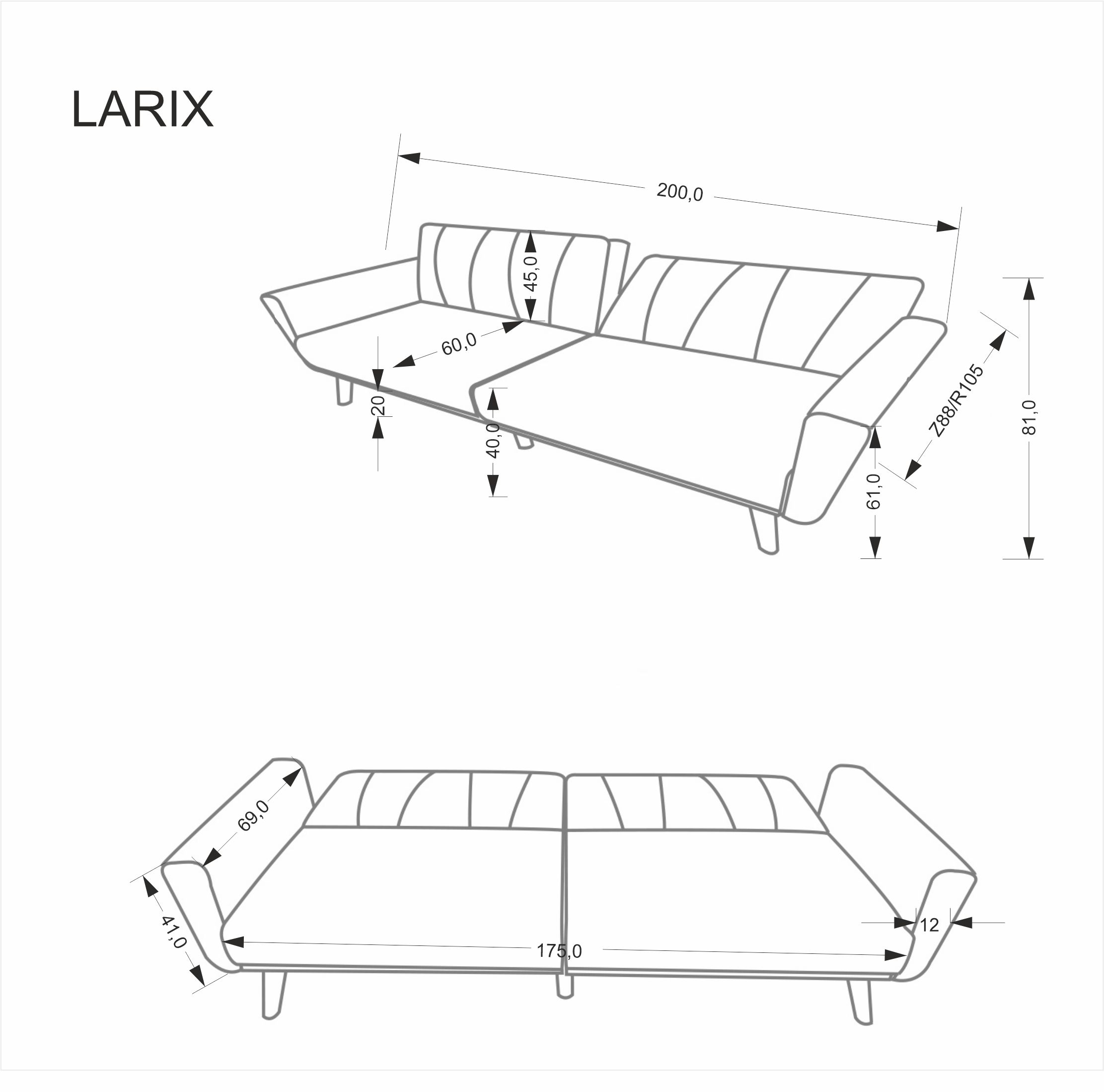 LARIX sofa popielaty - obrazek 6