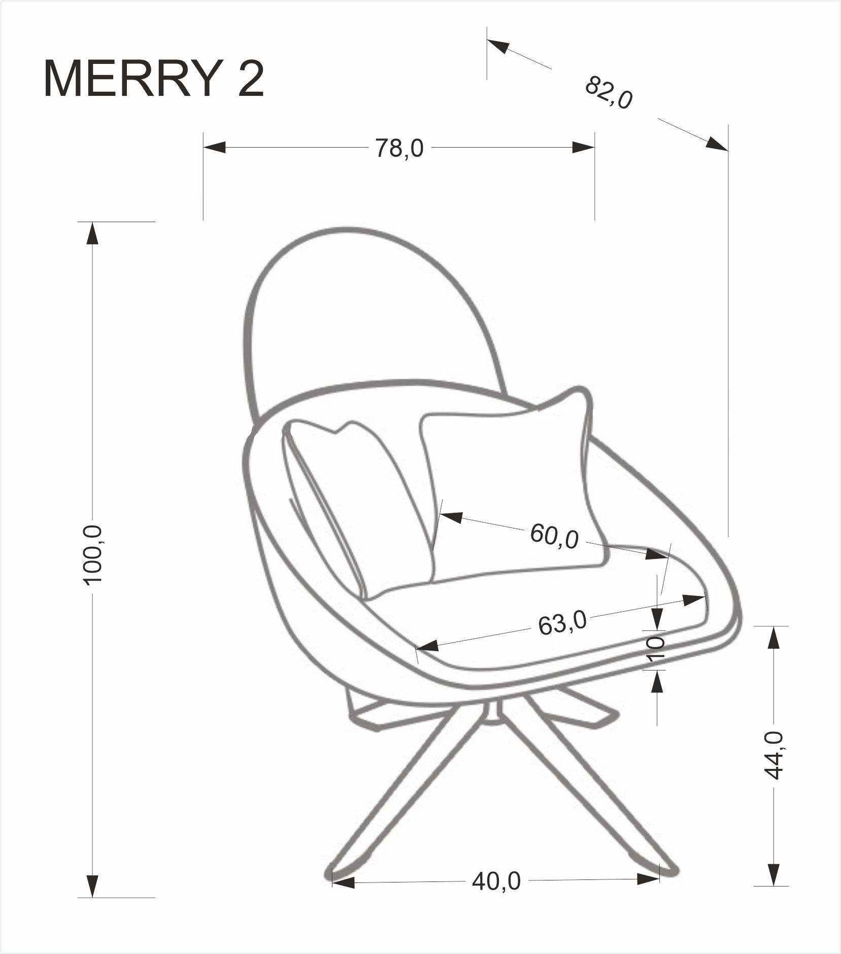 MERRY 2 fotel wypoczynkowy z funkcją obracania, cappuccino - obrazek 5