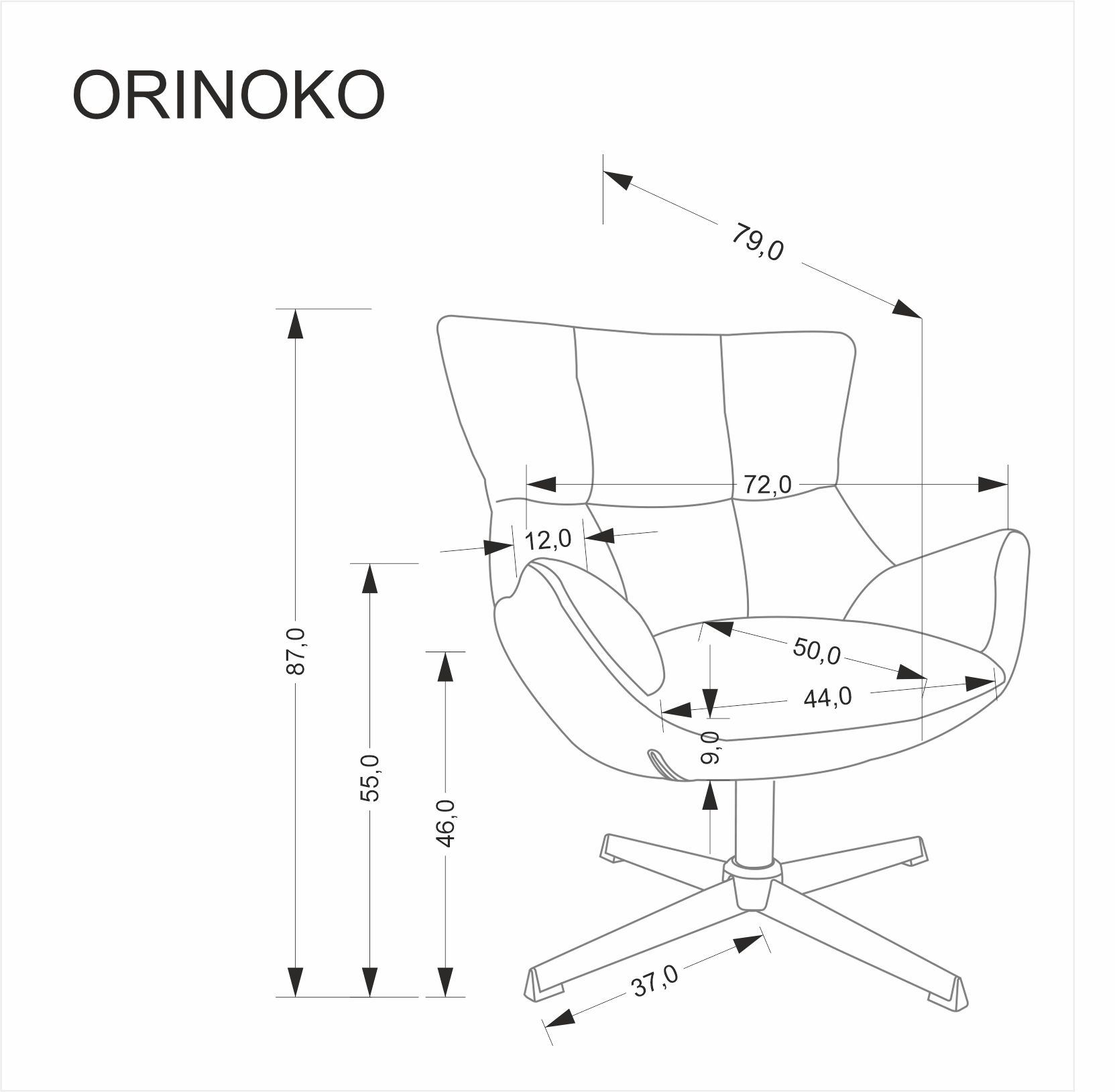 ORINOKO fotel wypoczynkowy popielaty - obrazek 5