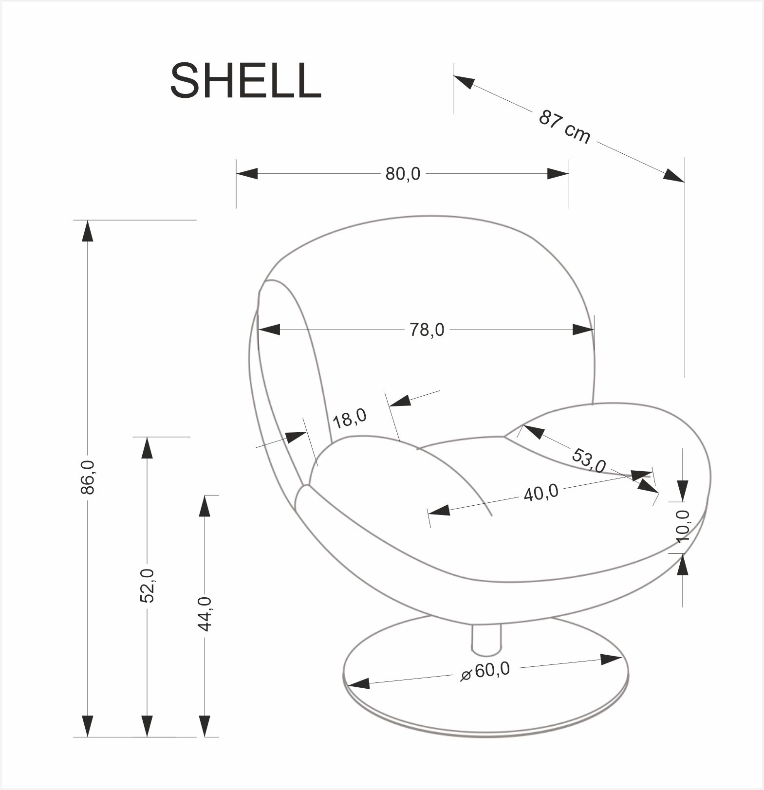 SHELL fotel wypoczynkowy, kremowy - obrazek 5