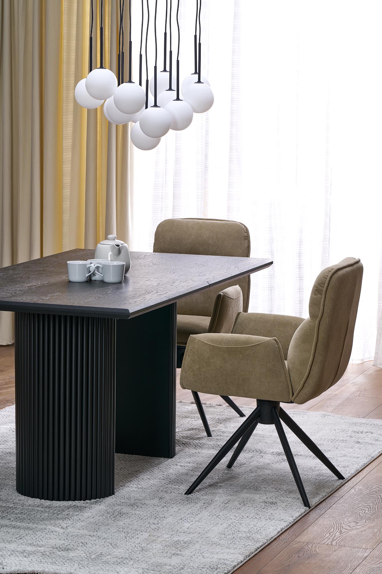 BOLERO stół rozkładany 160-250x90x78 cm dąb naturalny/czarny - obrazek 13