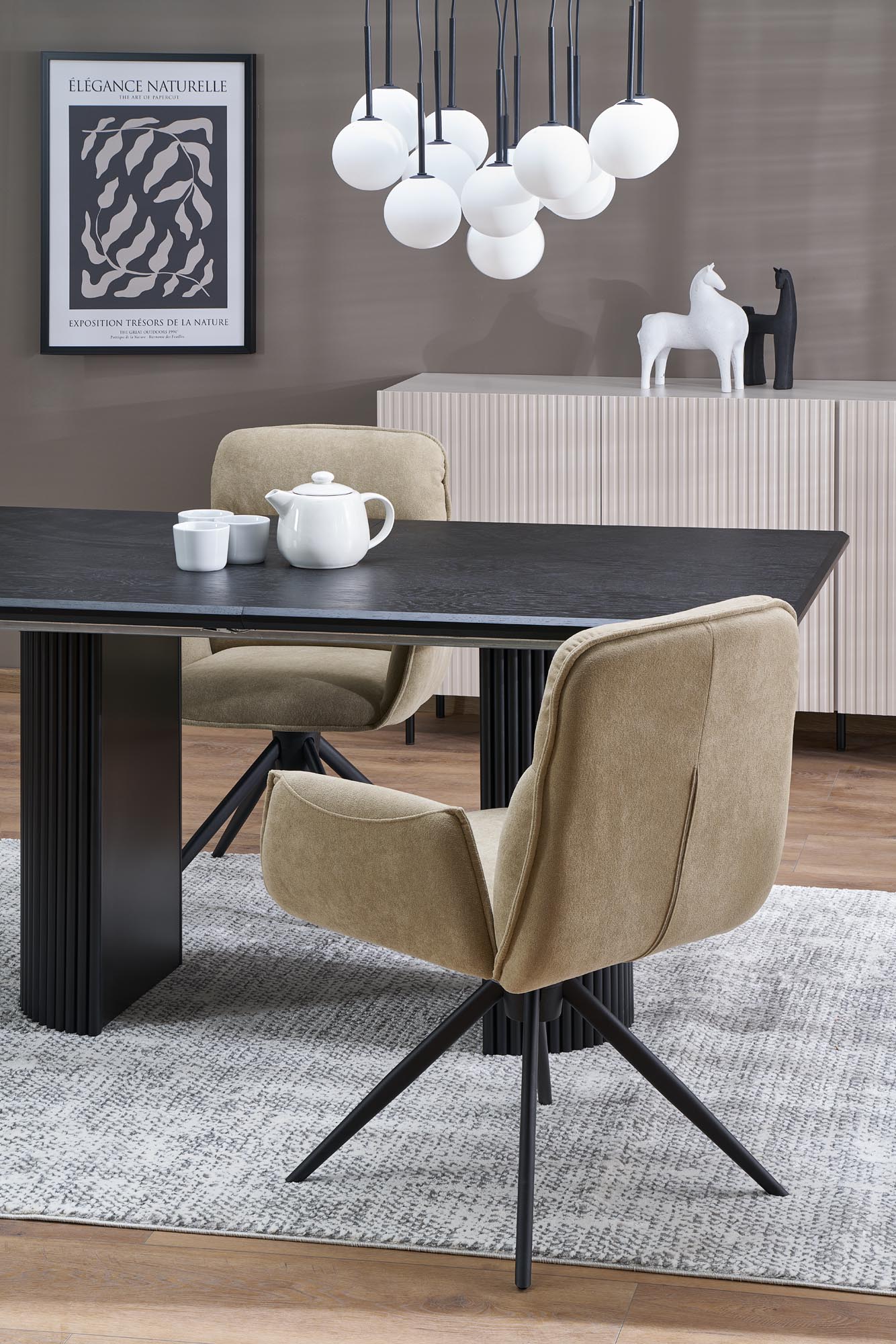 BOLERO stół rozkładany 160-250x90x78 cm dąb naturalny/czarny - obrazek 14