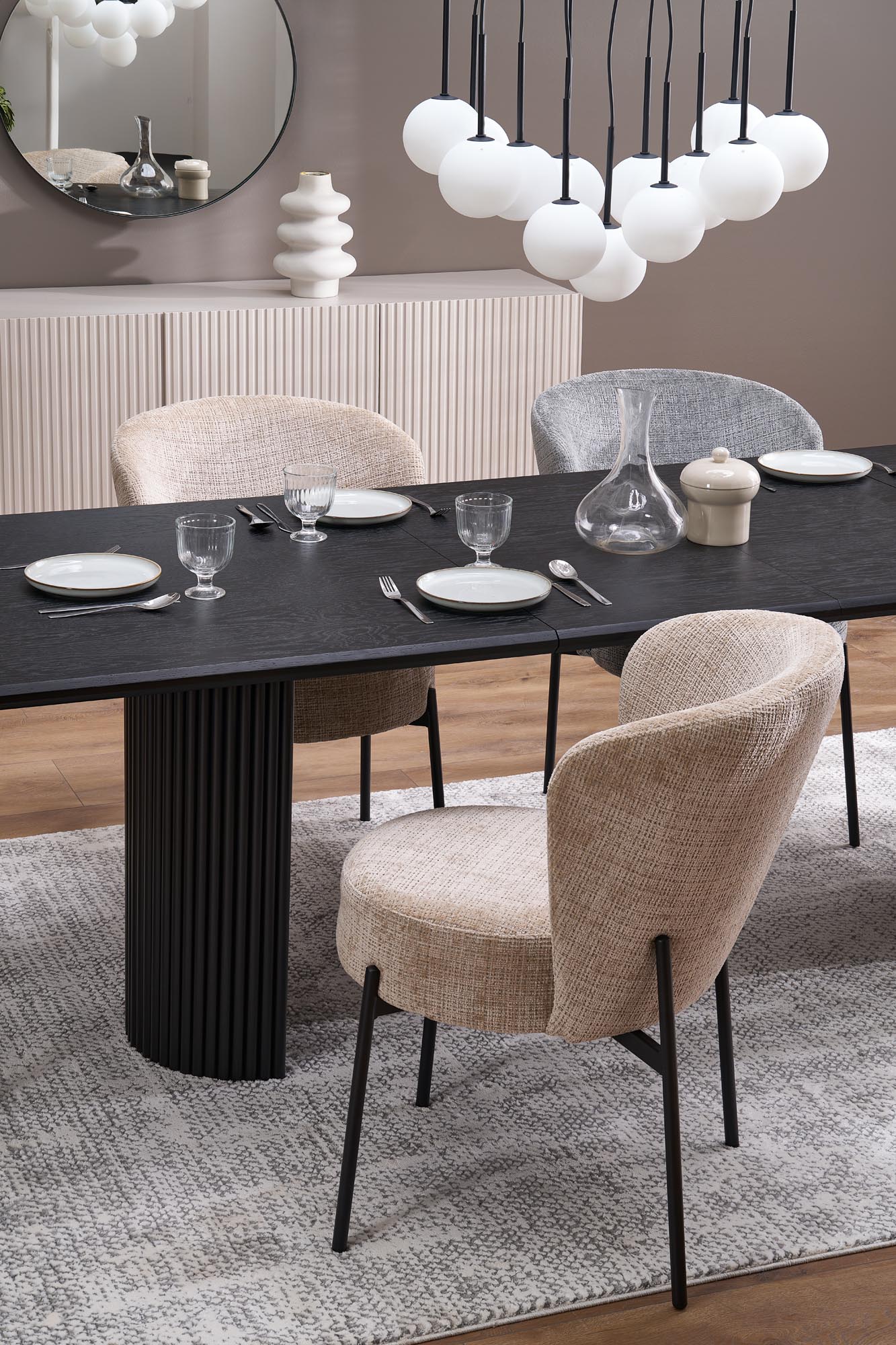 BOLERO stół rozkładany 160-250x90x78 cm dąb naturalny/czarny - obrazek 17