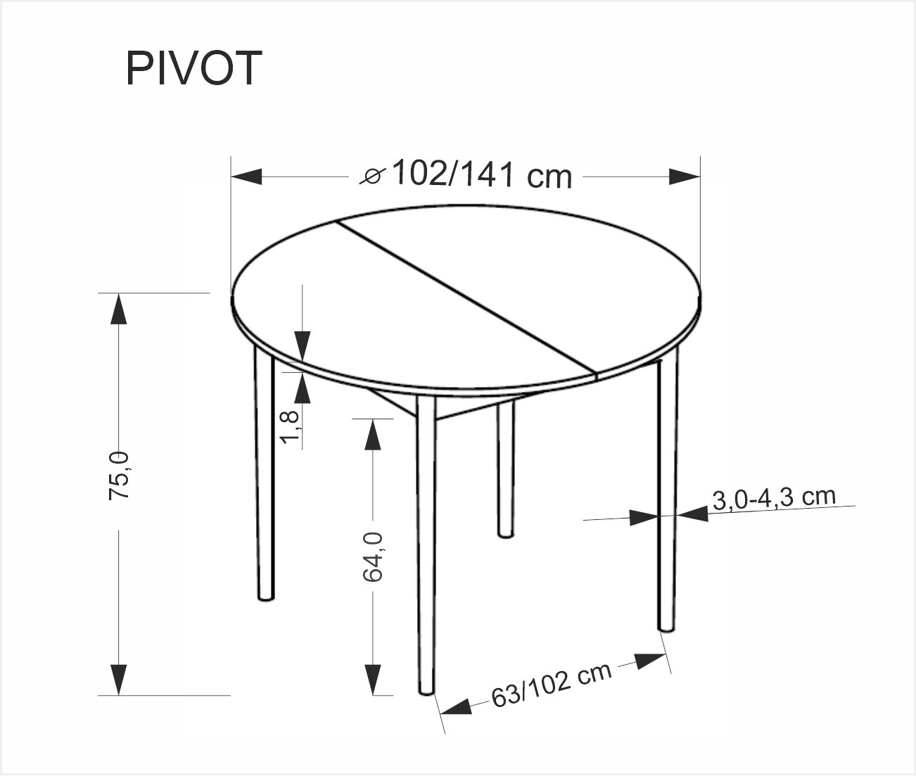 PIVOT stół rozkładany 102-142x102x75 cm, blat - kaszmir, nogi - naturalny - obrazek 11